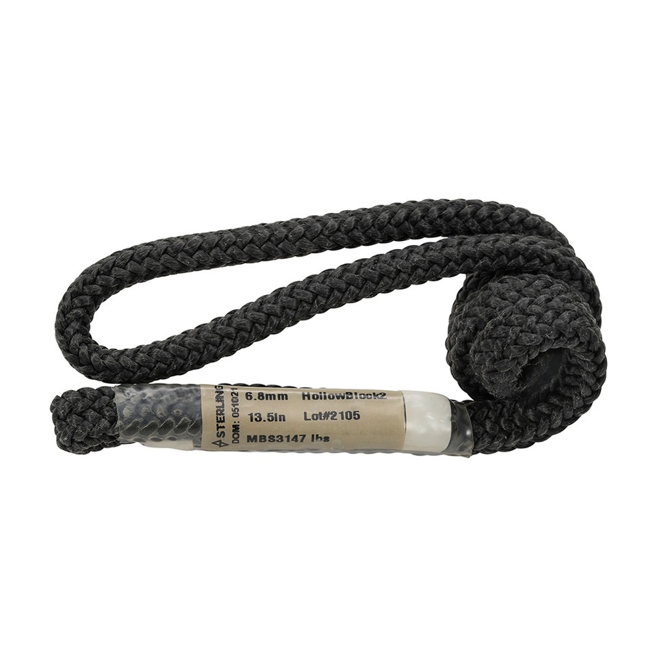 Sterling Hollow Block2 6.8mm Cord Black 19 - 1